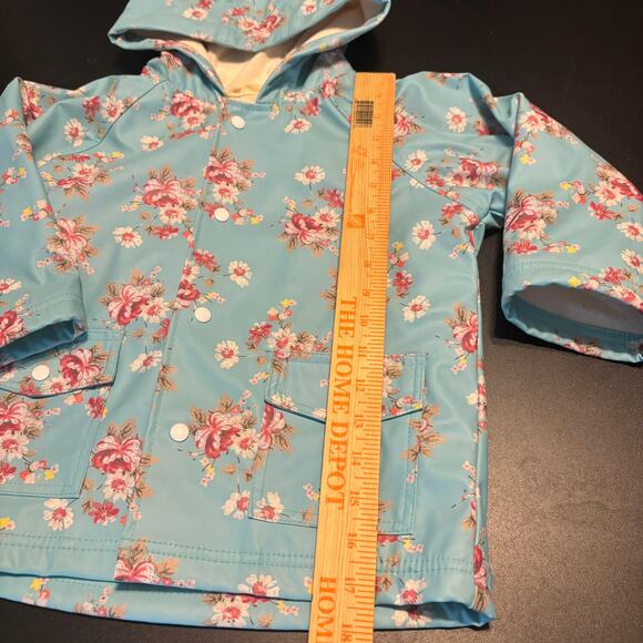 Powell Craft Raincoat Blue Floral Girls Size 2-3 - Picture 2 of 6